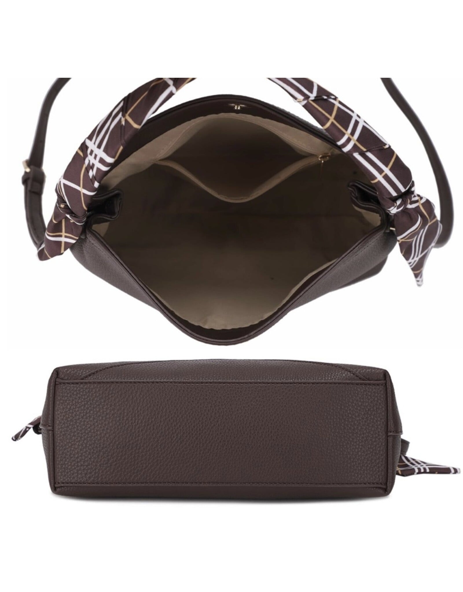 Textured Handle Scarf Shoulder Crossbody