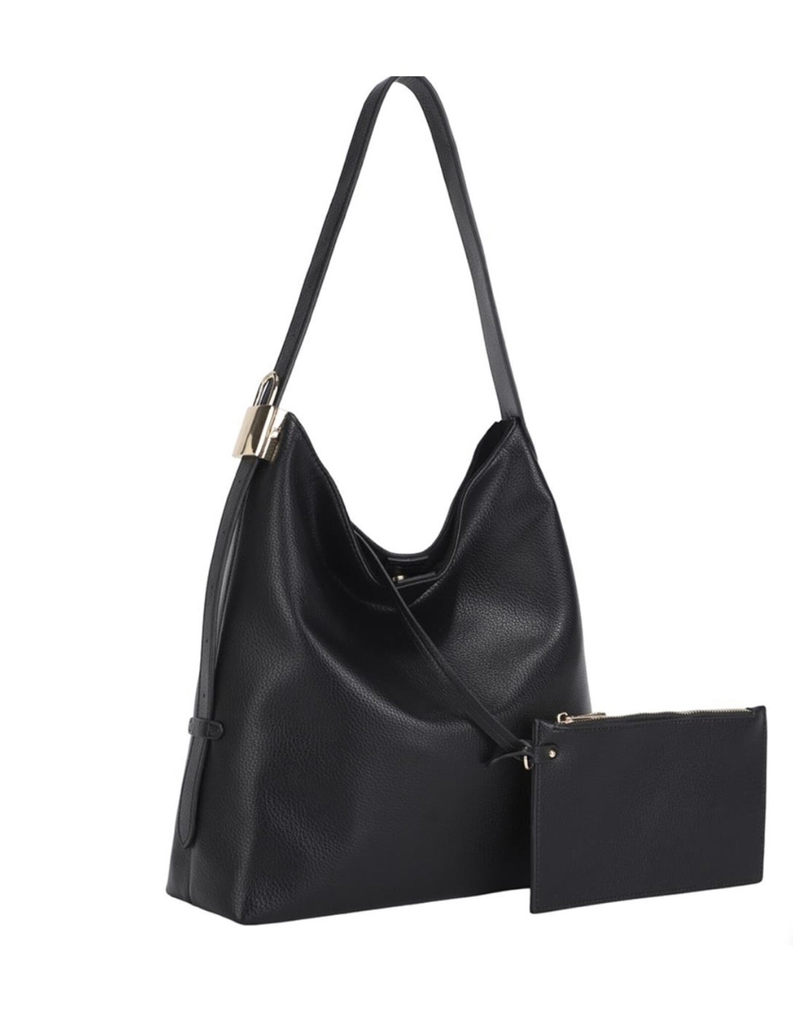 2 in 1 Textured Shoulder Hobo Set