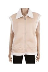 Suede Sherpa Zip Vest
