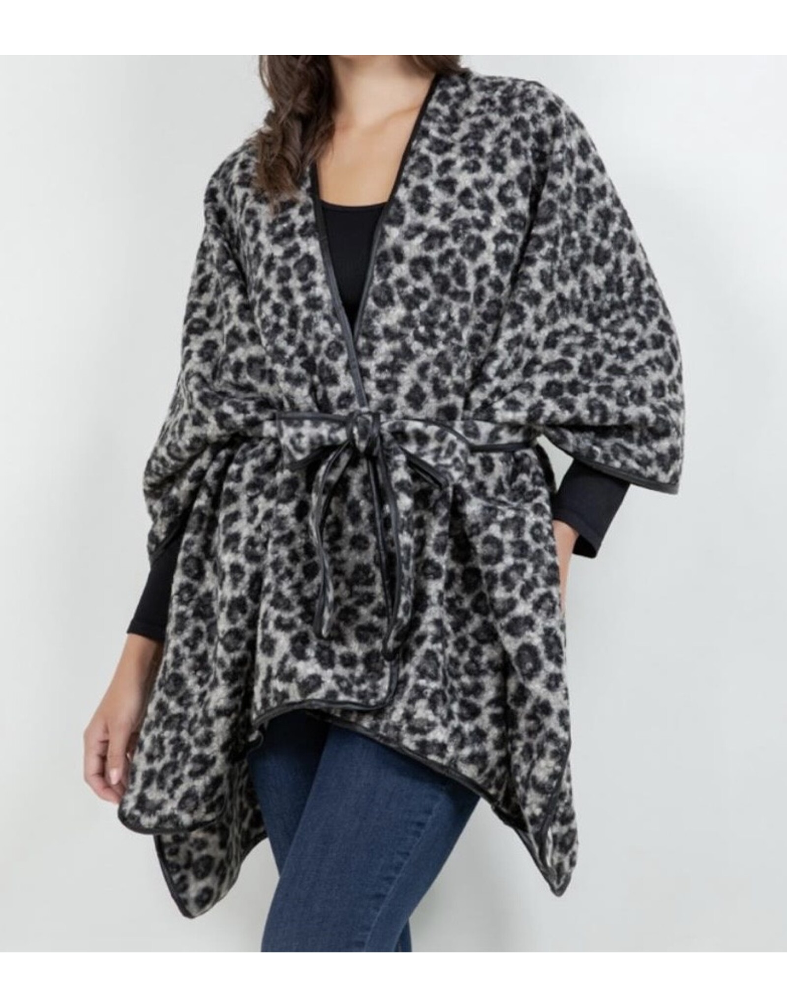 Leopard Shawl W/ Tie
