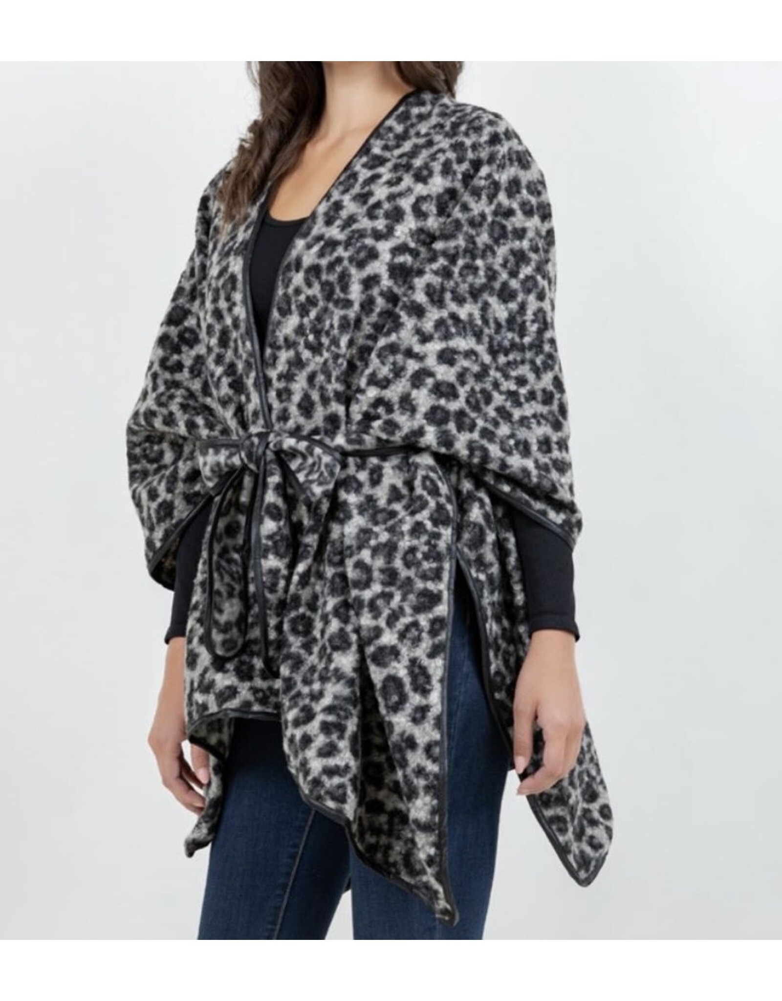 Leopard Shawl W/ Tie