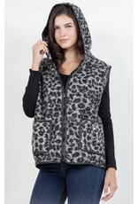 Leopard Vest with Hood
