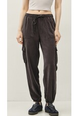 mustard seed Mustard Seed Cargo Tencel Pants - Charcoal