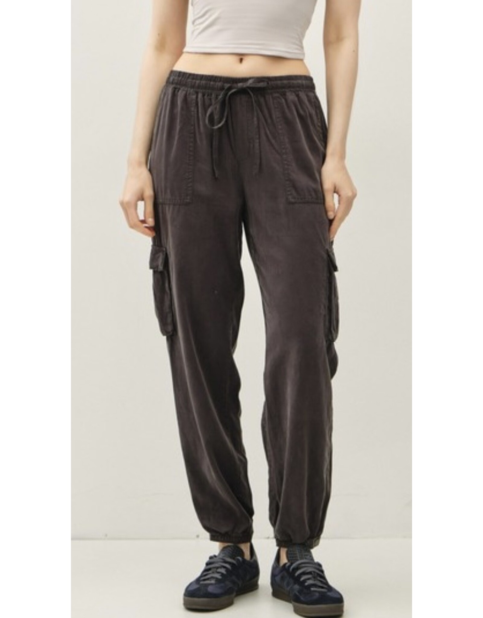 mustard seed Mustard Seed Cargo Tencel Pants - Charcoal