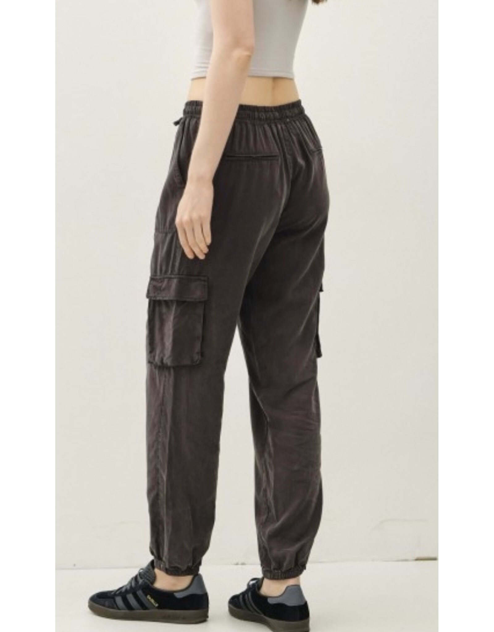mustard seed Mustard Seed Cargo Tencel Pants - Charcoal