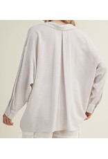 mustard seed Mustard Seed slouchy stripe collar shirt