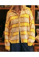 mustard seed Mustard Seed BrushStripe Zip Hood Sweater