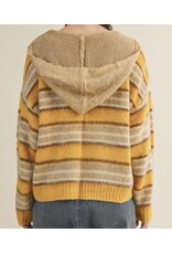 mustard seed Mustard Seed BrushStripe Zip Hood Sweater