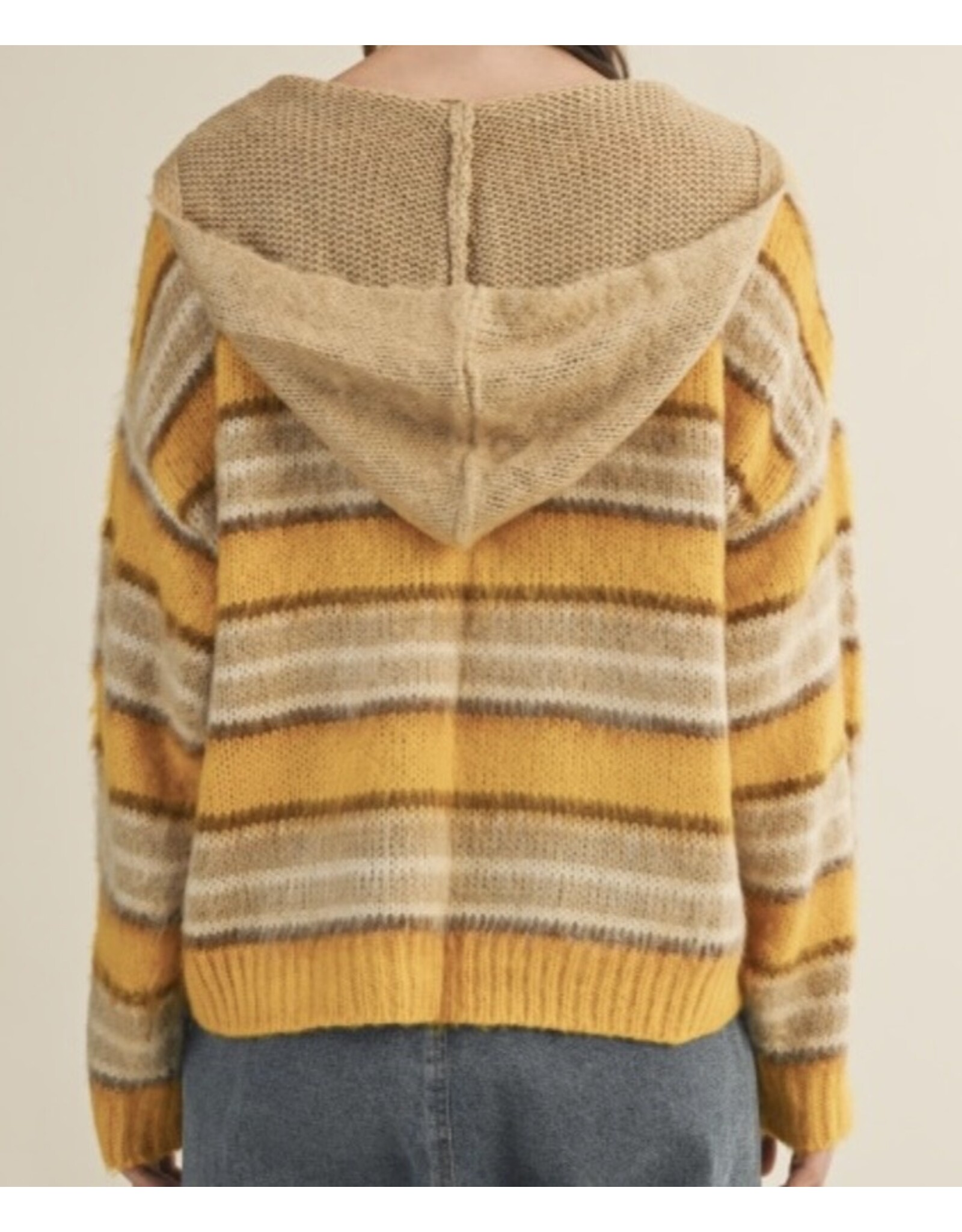 mustard seed Mustard Seed BrushStripe Zip Hood Sweater