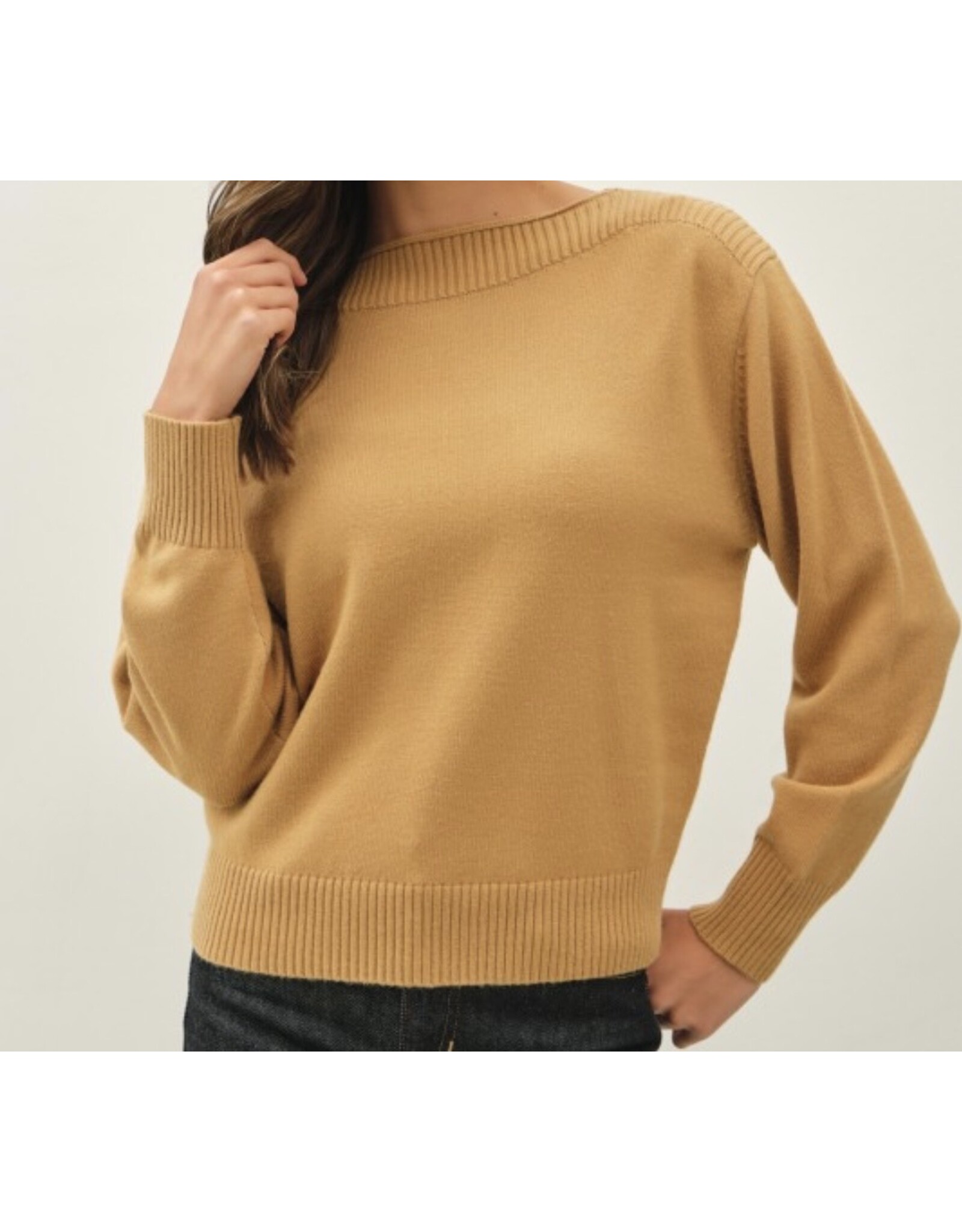 mustard seed Mustard Seed Rib Boatneck Sweater