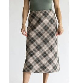 be cool Plaid Midi Skirt in Hunter