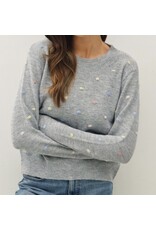 be cool Multi Dotted Knit Crew Sweater