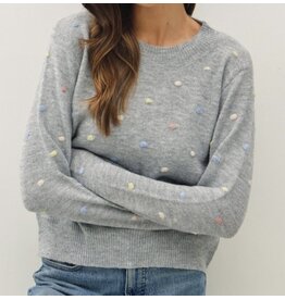 be cool Multi Dotted Knit Crew Sweater