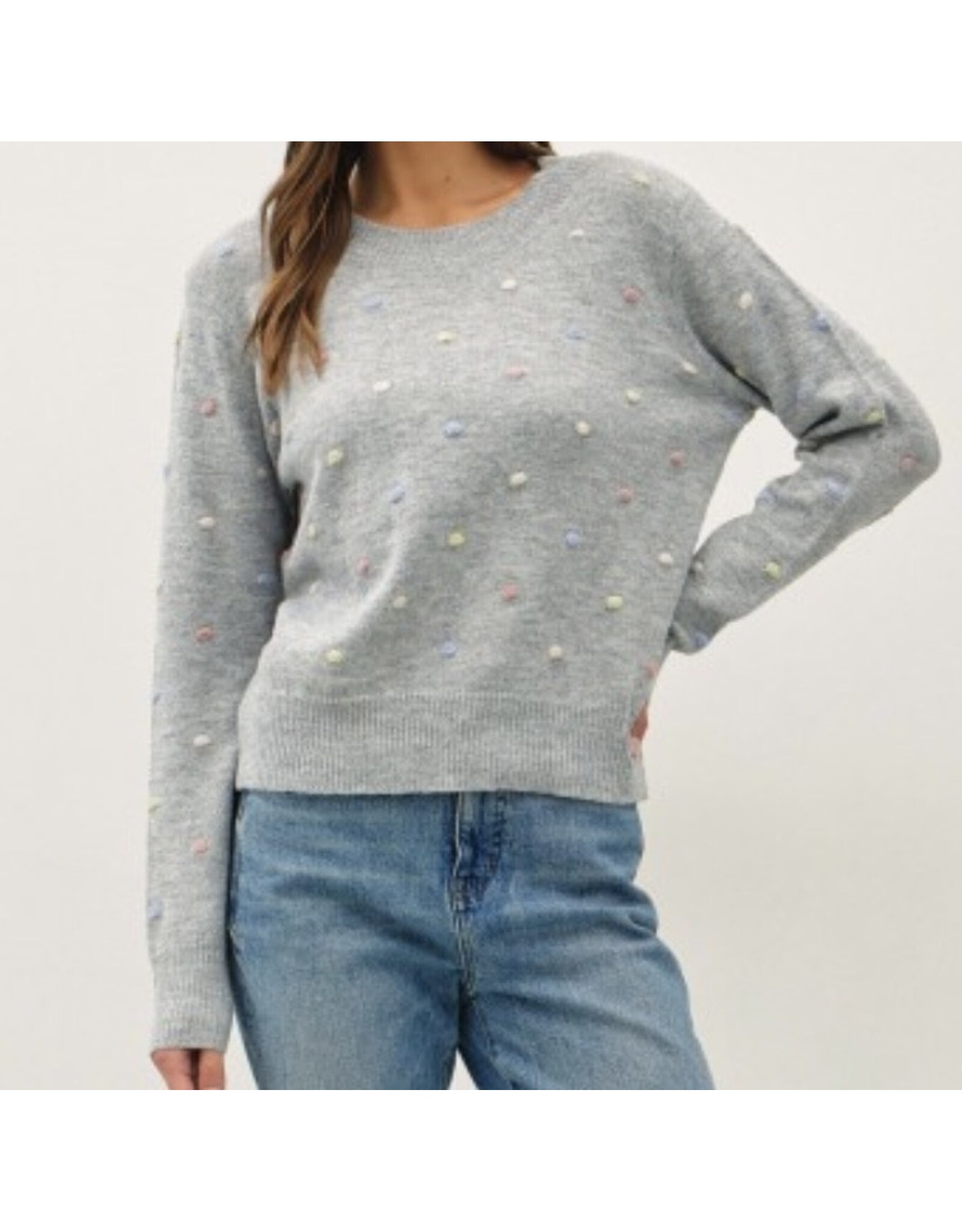 be cool Multi Dotted Knit Crew Sweater