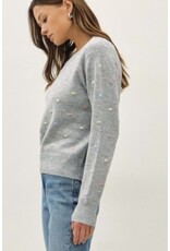 be cool Multi Dotted Knit Crew Sweater