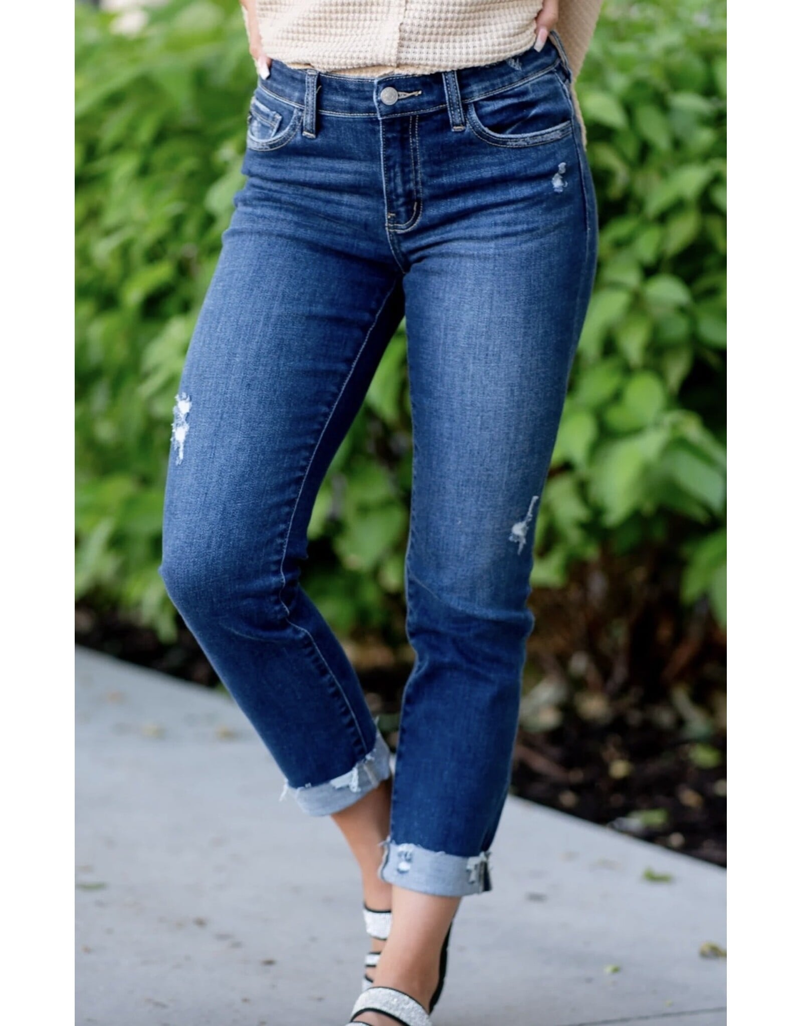 Kancan MR Slim Straight Jeans