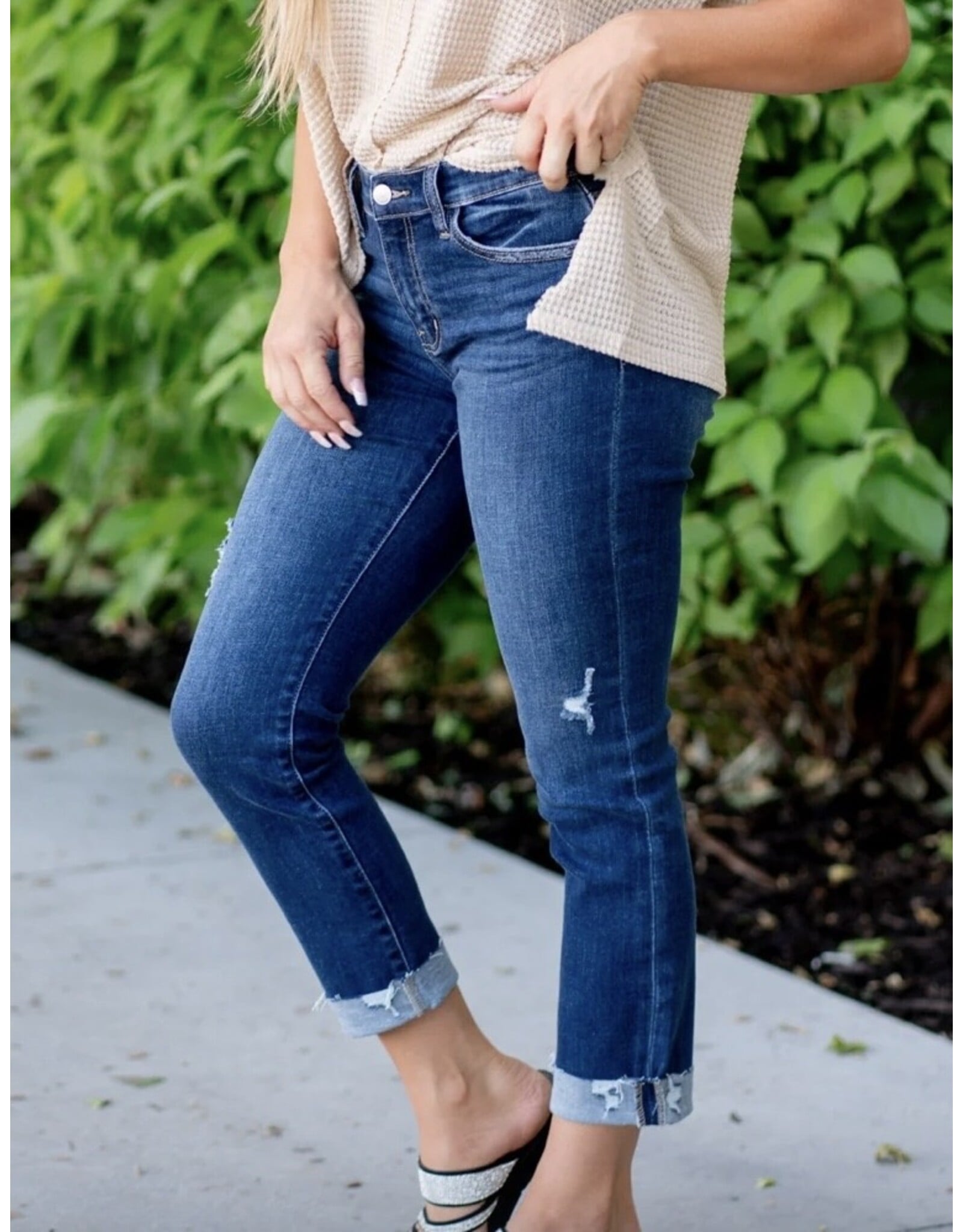 Kancan MR Slim Straight Jeans