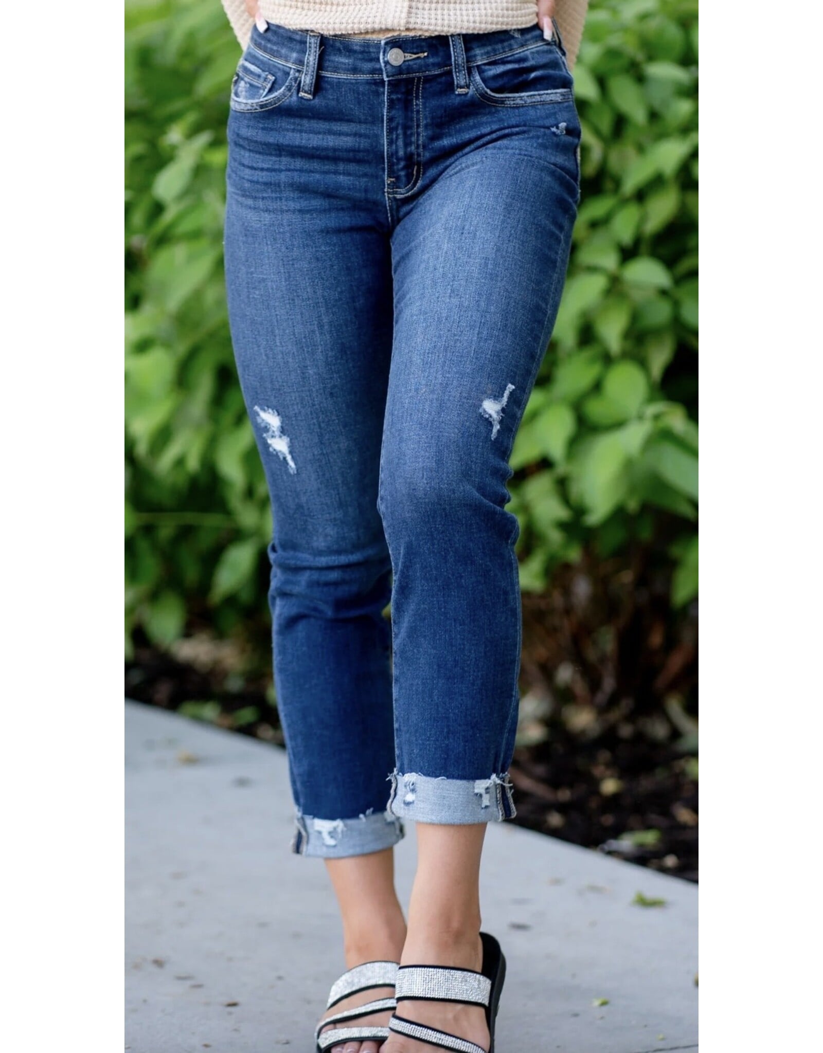 Kancan MR Slim Straight Jeans