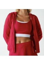 mono b Venice Zip up Hooded Jacket Smitten Red