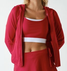 mono b Venice Zip up Hooded Jacket Smitten Red