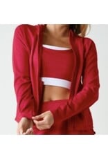 mono b Venice Zip up Hooded Jacket Smitten Red