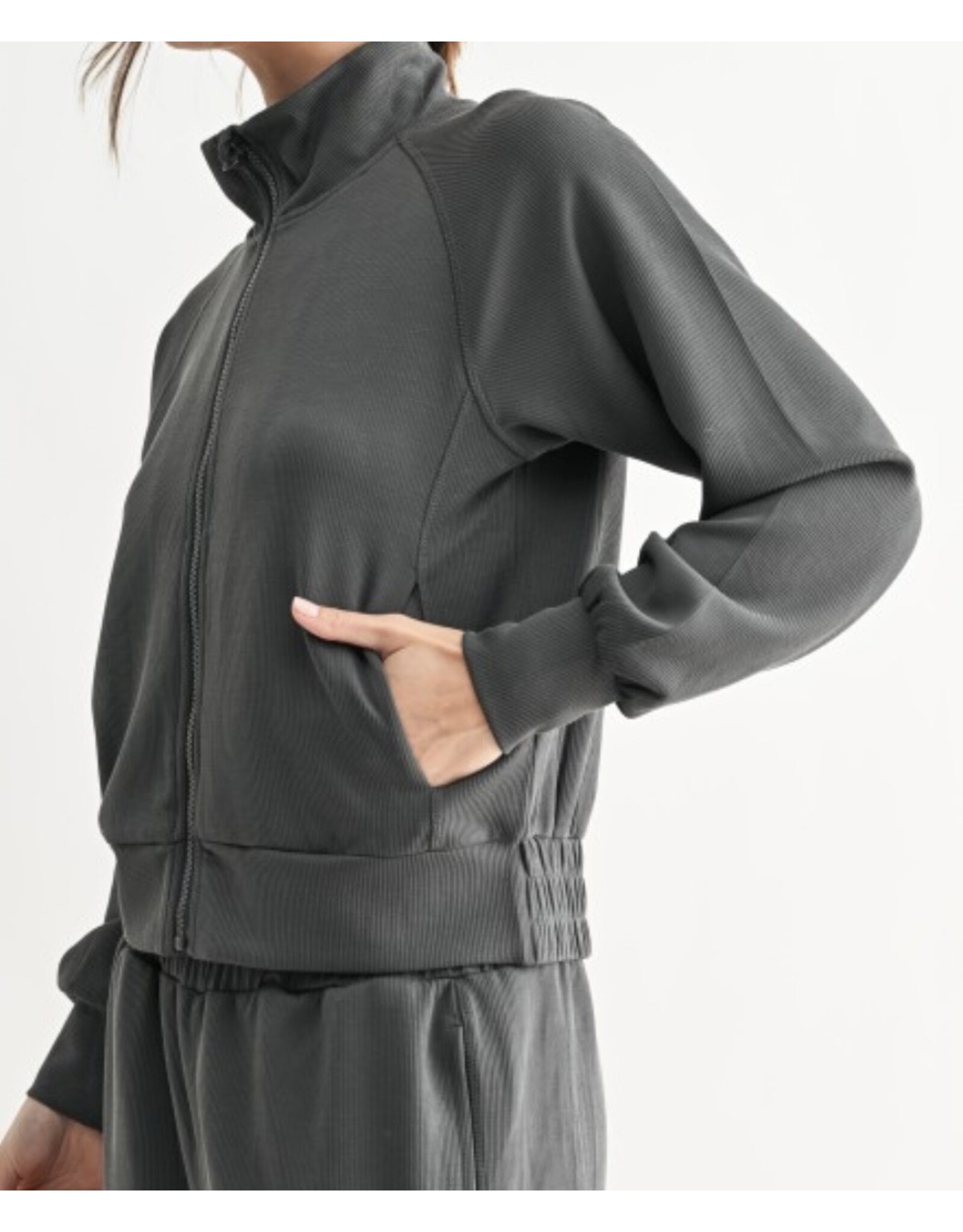 mono b Luxe Sand Wash Rib Zip