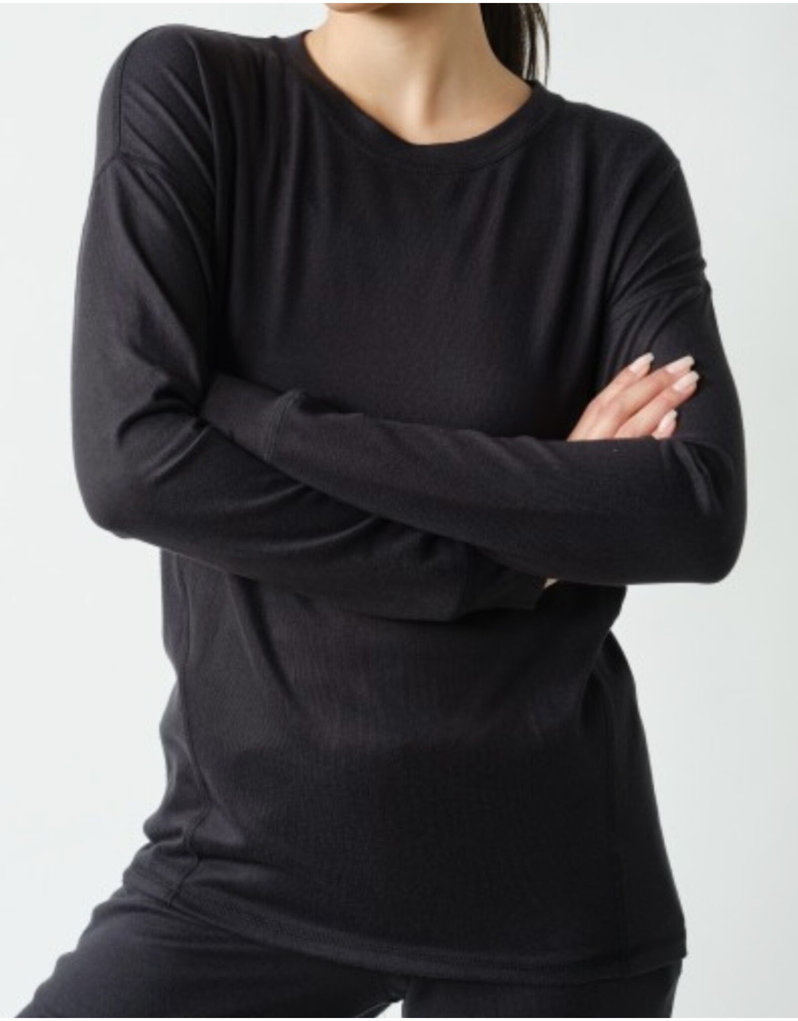 mono b Brushed hacci crew long sleeve