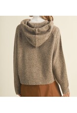 mustard seed Zip up bow tie sweater