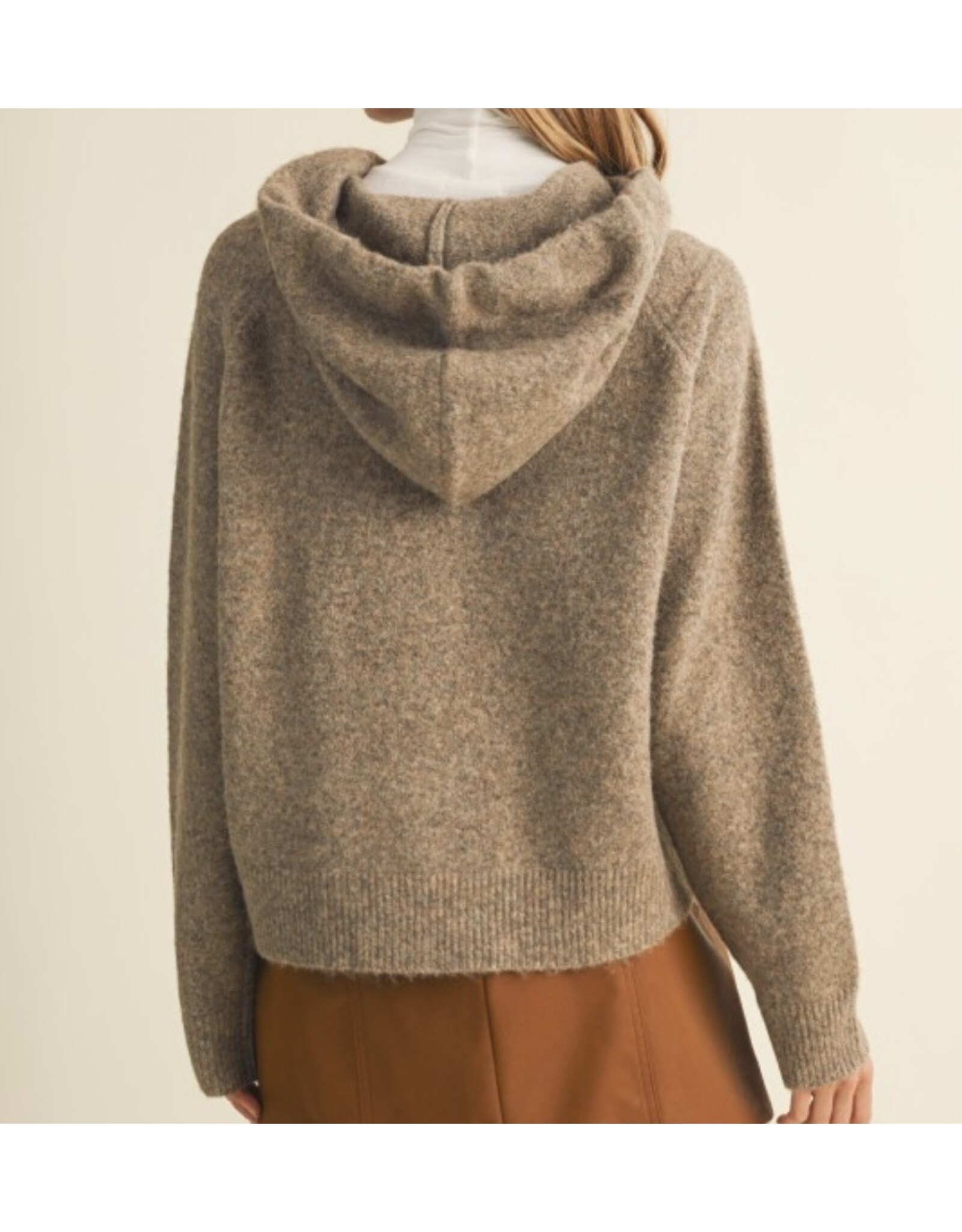 mustard seed Zip up bow tie sweater