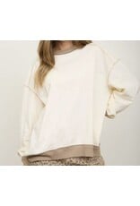 Blu pepper Exposed Seam Contrast Oatmeal Sweatshirt