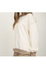 Blu pepper Exposed Seam Contrast Oatmeal Sweatshirt