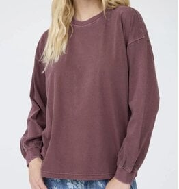 Blu pepper Washed Crew Neck L/S Knit