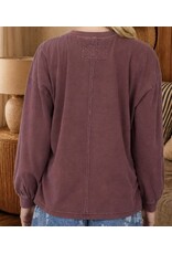Blu pepper Washed Crew Neck L/S Knit