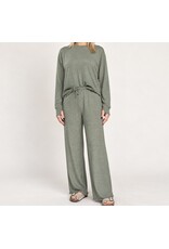 Olive tie waist pants w/ merrow bottom