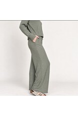 Olive tie waist pants w/ merrow bottom
