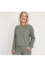 Brushed crew neck l/s w/ thumbholes