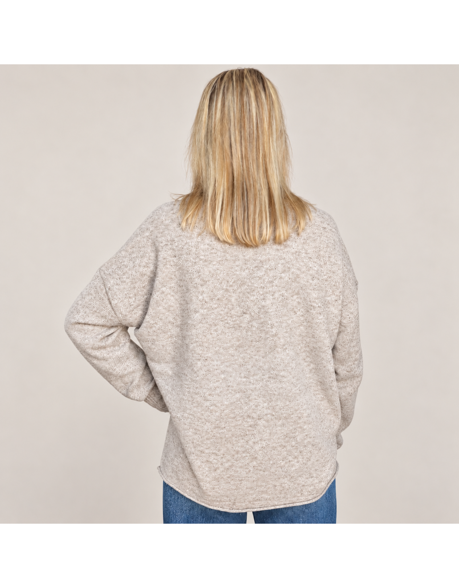 V neck side slit sweater