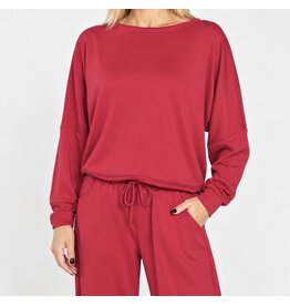 Terry boatneck dolman l/s top