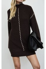 Blu pepper Mock neck front seam mini dress