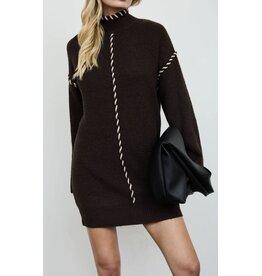 Blu pepper Mock neck front seam mini dress