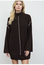 Blu pepper Mock neck front seam mini dress