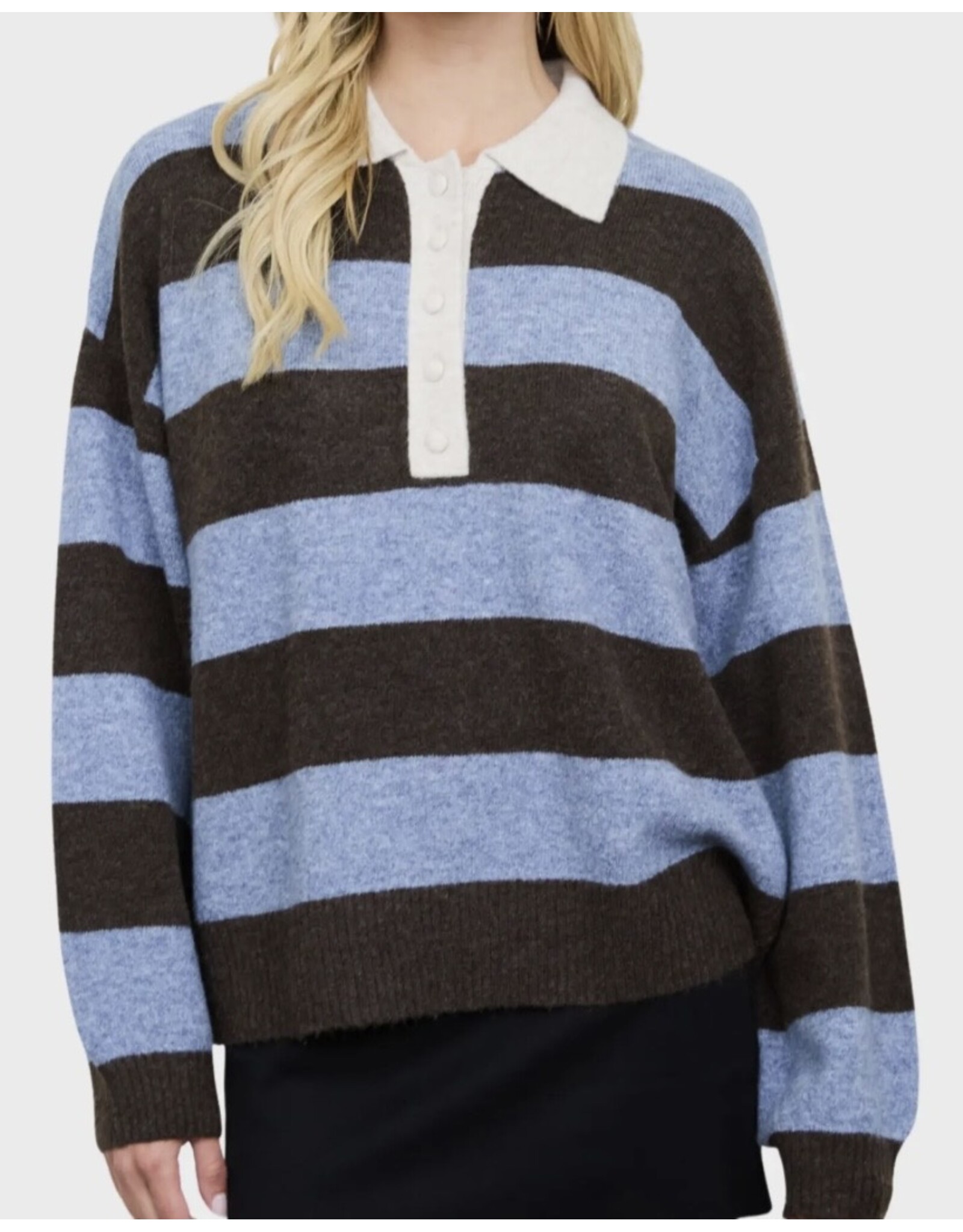 Blu pepper Polo heathered stripe sweater