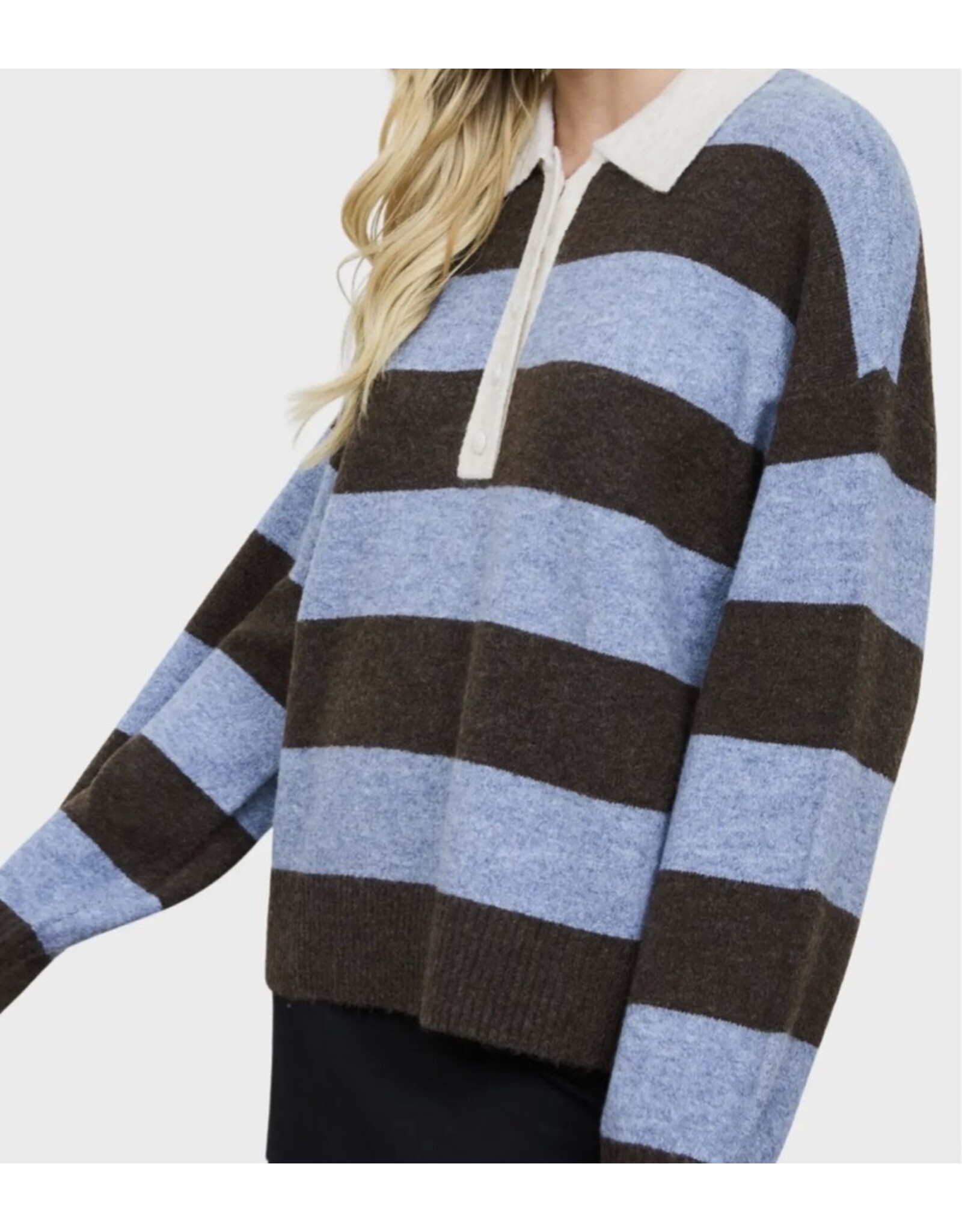 Blu pepper Polo heathered stripe sweater