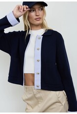 Blu pepper Contrast trim knit cardigan
