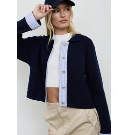 Blu pepper Contrast trim knit cardigan
