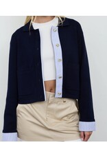 Blu pepper Contrast trim knit cardigan