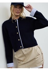 Blu pepper Contrast trim knit cardigan
