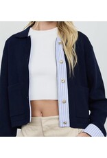 Blu pepper Contrast trim knit cardigan