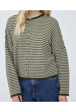 Blu pepper Green stripe drop shoulder cardigan