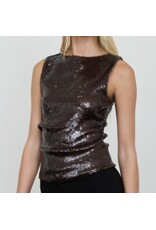 Blu pepper Sequin boat neck sleeveless tank